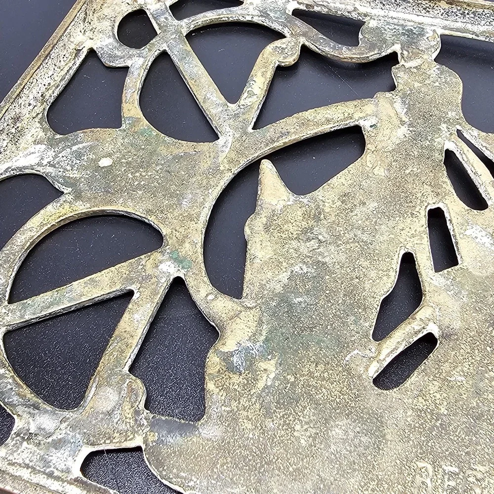 19th Century Victorian trivet, brass, bronze, galeon ship design, claw foot legs